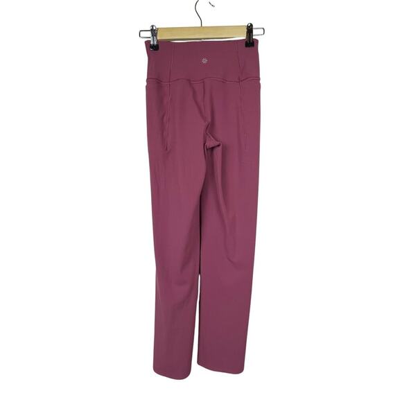 Athleta Transcend Crop Pants Pink Rose Mauve Straight Leg Size S Pockets - Picture 4 of 8